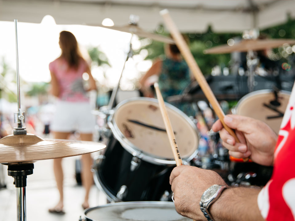 The lively atmosphere at a Live Music event on Main Street, Lakewood Ranch.